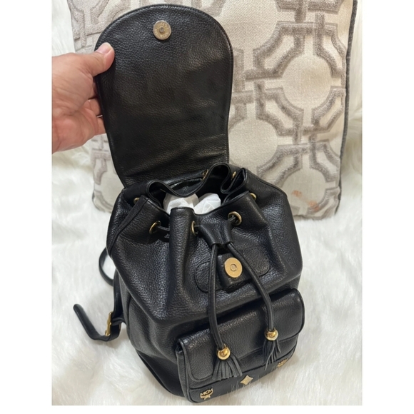 MCM Black Leather Backpack - Picture 11 of 12